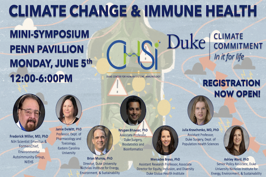 This is the flyer for CHSI Climate Change and Immune Health Symposium