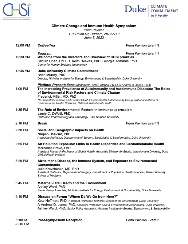 Climate and Immune Health Mini-Symposium