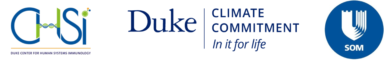 Logos for CHSI, SOM, and Duke Climate Commitment