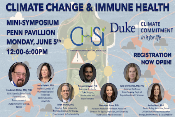 This is the flyer for CHSI Climate Change and Immune Health Symposium